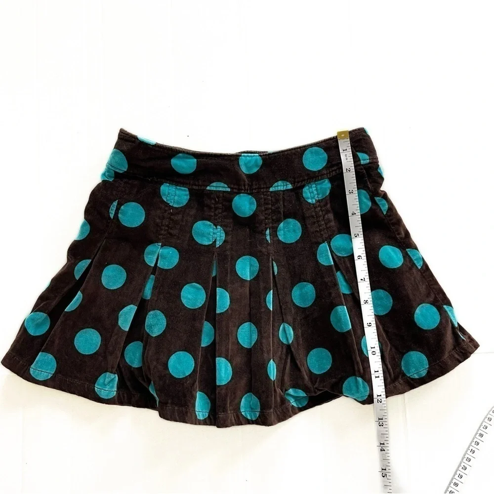 GAP KIDS  Velvet Brown Teal Polkadot Skirt - Size 8